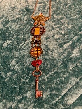 Pilgrim Multicolor Pendant Necklace with Key Charm